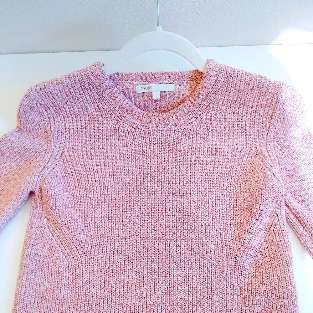 MAJE ROSE SHIMMER CROPPED SWEATER PULLOVER SZ 1 (XS-S) - Picture 3 of 16